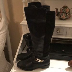 Black knee high boots